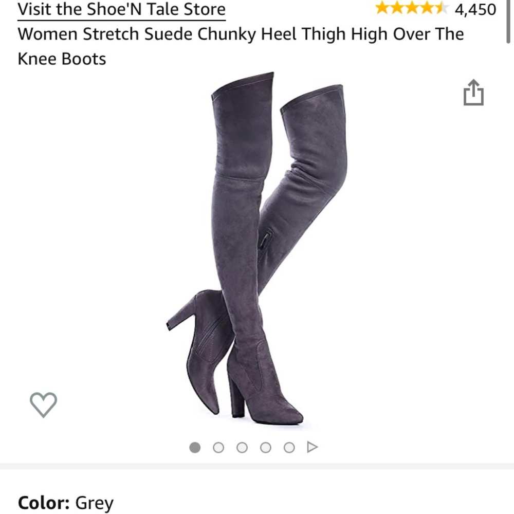 Shoe ‘N Tale Gray thigh high/over the knee boots